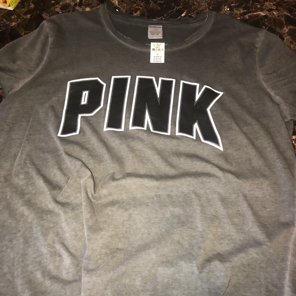 Distressed Gray PINK T-Shirt